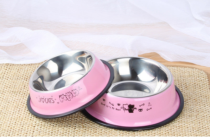 Stainless Steel Pet Dog Bowl Cartoon Printing