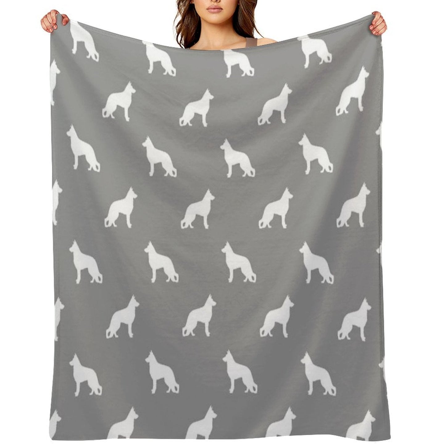 Dog Silhouette Versatility Throw Blanket