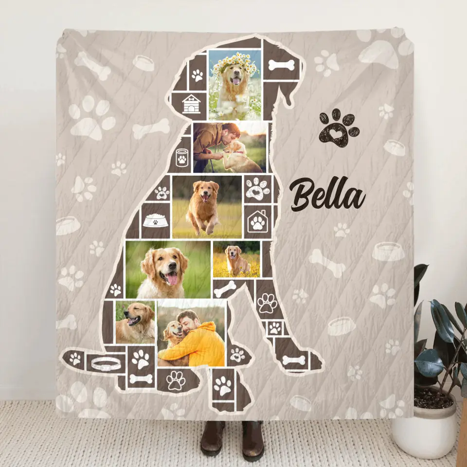 Personalized Dog Photo Quilt/Fleece Throw Blanket