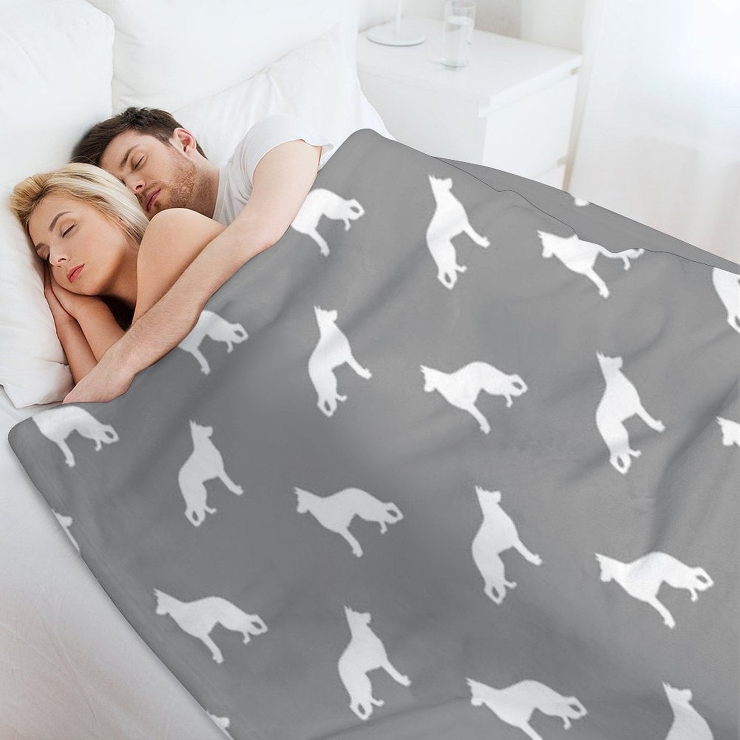 Dog Silhouette Versatility Throw Blanket