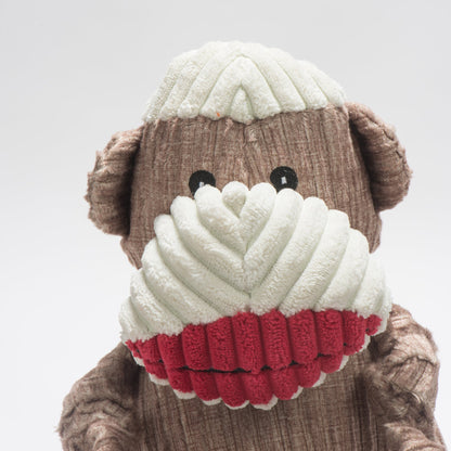 Sock Monkey Plush Dog Toy