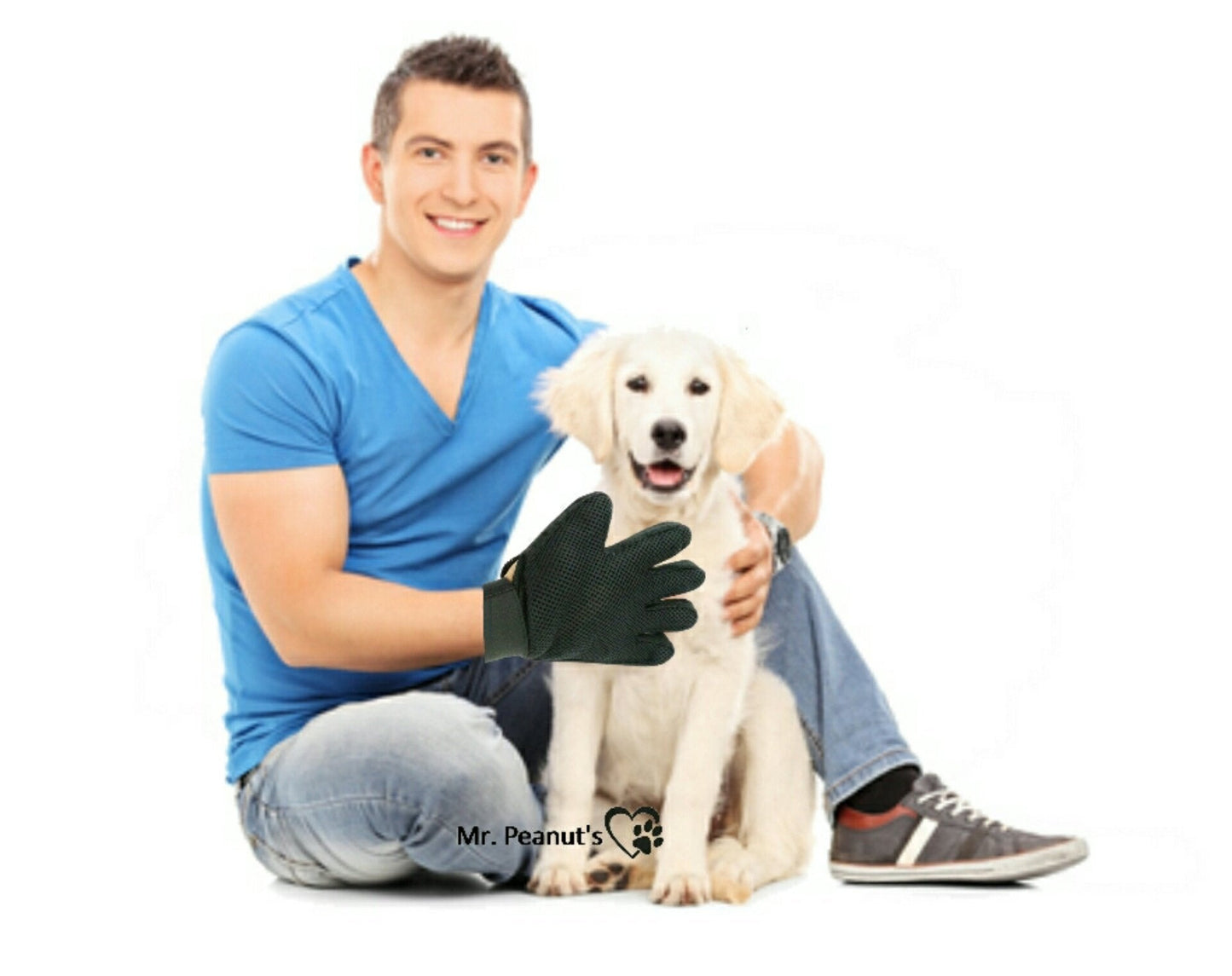 2 Pack Gloves with Silicone Pins for Pet Grooming