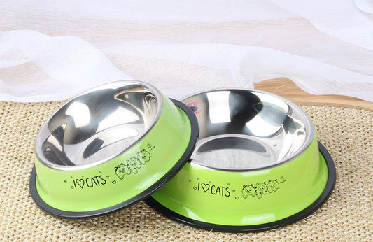 Stainless Steel Pet Dog Bowl Cartoon Printing