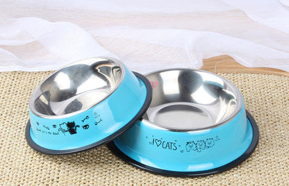Stainless Steel Pet Dog Bowl Cartoon Printing