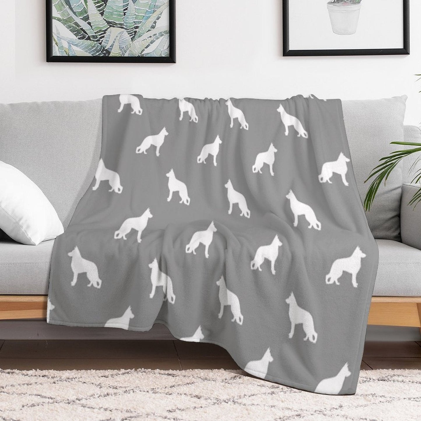 Dog Silhouette Versatility Throw Blanket