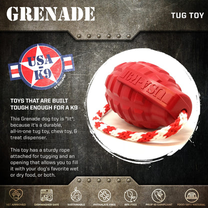 Grenade Shaped Rubber Dog Toy