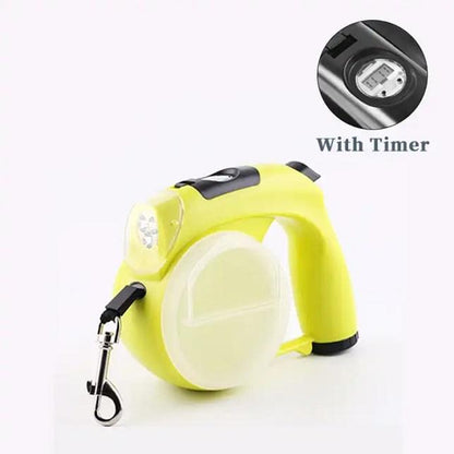 Dog Waterproof Automatic Led Retractable Leash with Poop Bag