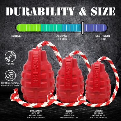 Grenade Shaped Rubber Dog Toy