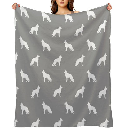 Dog Silhouette Versatility Throw Blanket