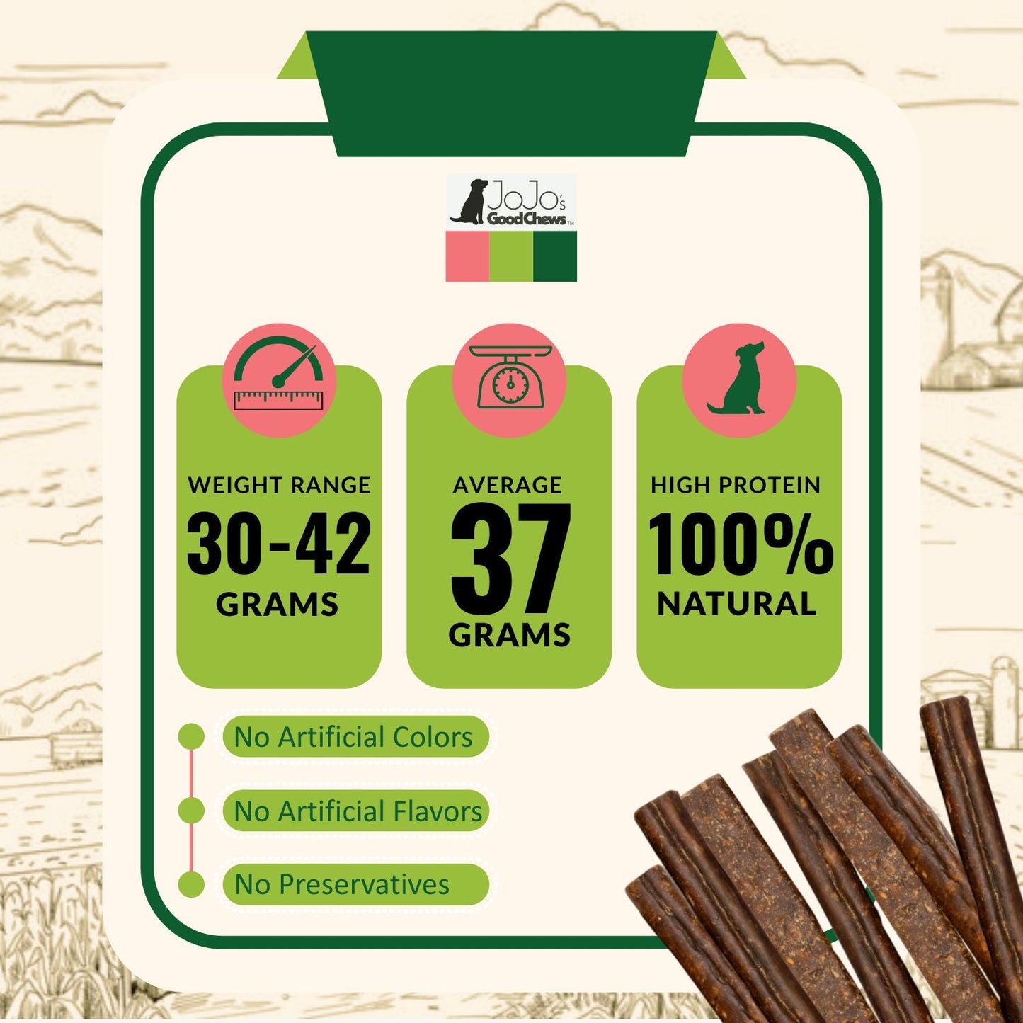 Beef Sausage Dog Treats – Premium Chews