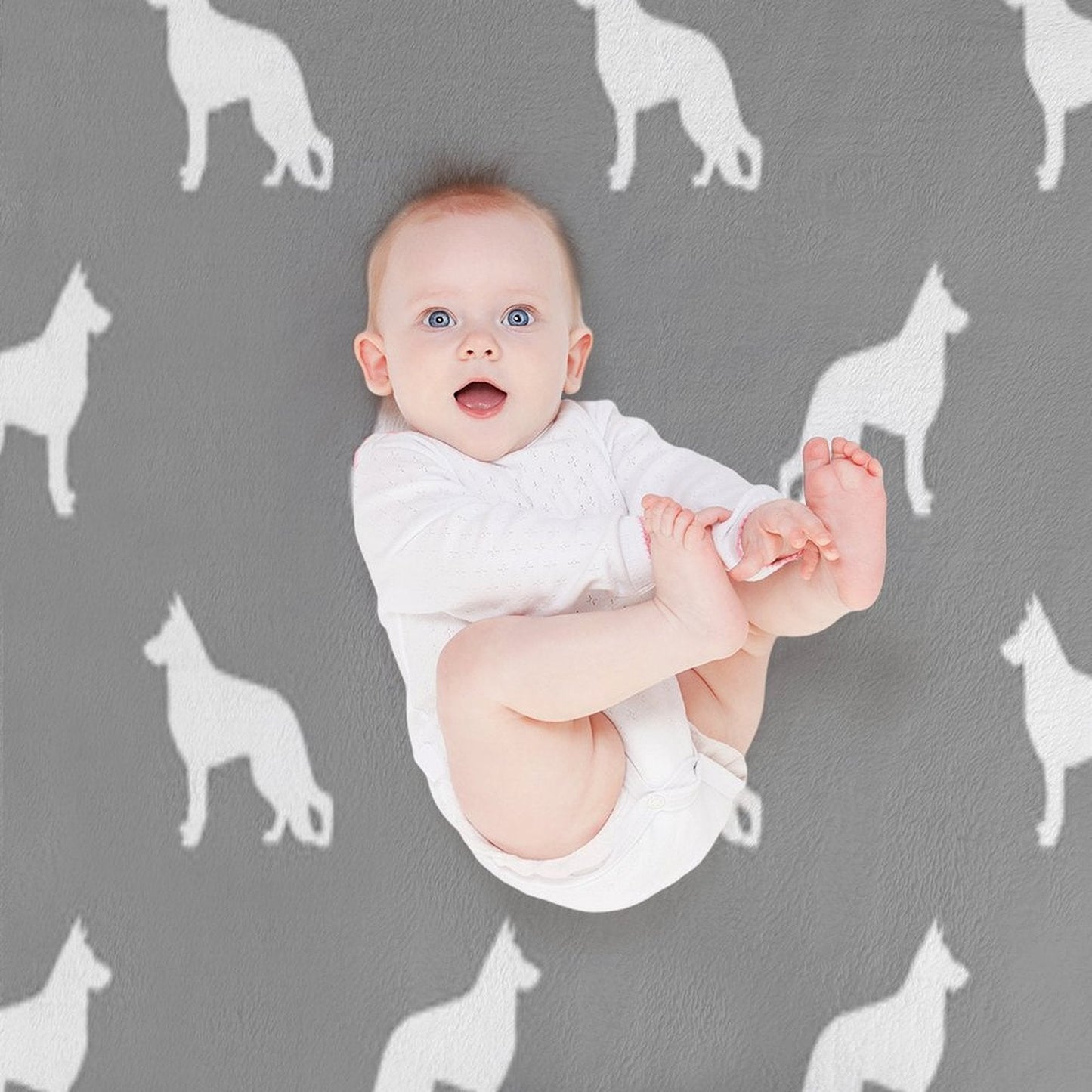 Dog Silhouette Versatility Throw Blanket