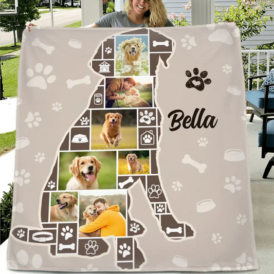 Personalized Dog Photo Quilt/Fleece Throw Blanket
