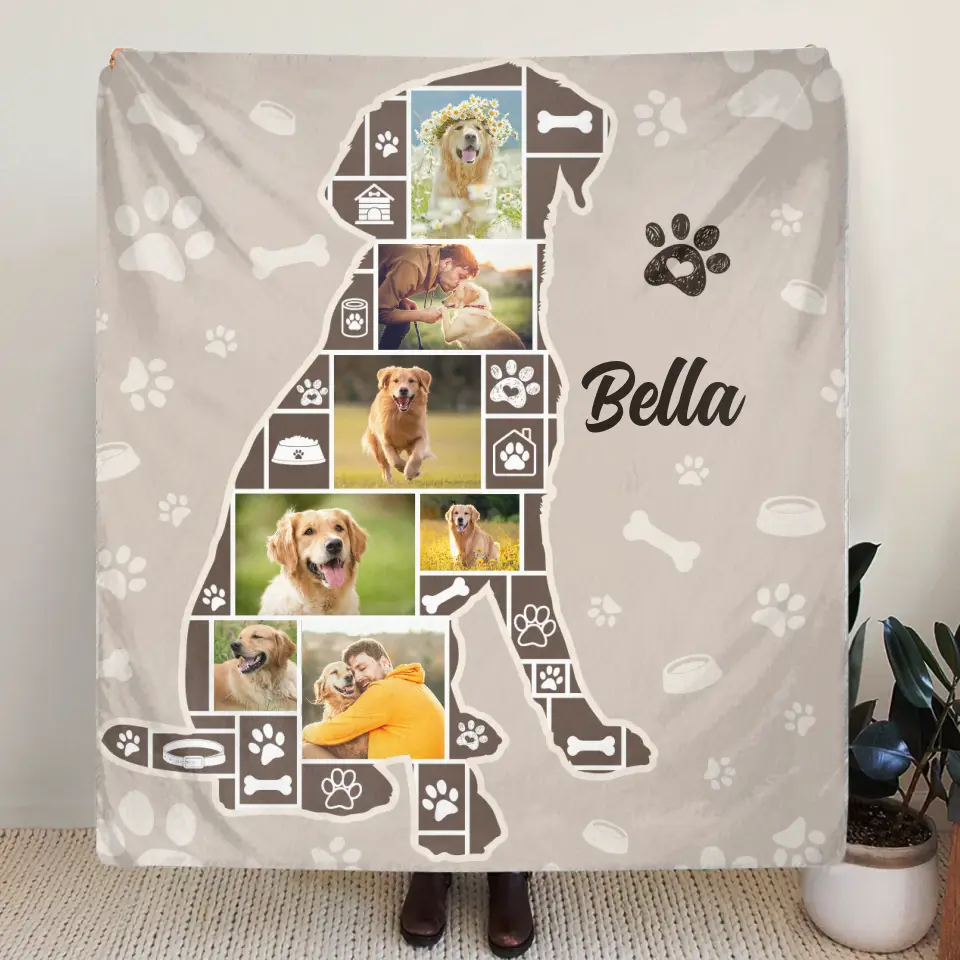Personalized Dog Photo Quilt/Fleece Throw Blanket