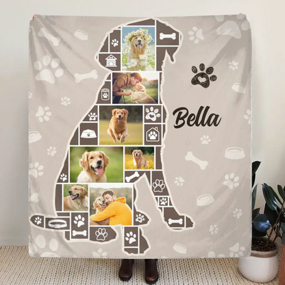 Personalized Dog Photo Quilt/Fleece Throw Blanket
