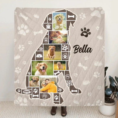 Personalized Dog Photo Quilt/Fleece Throw Blanket