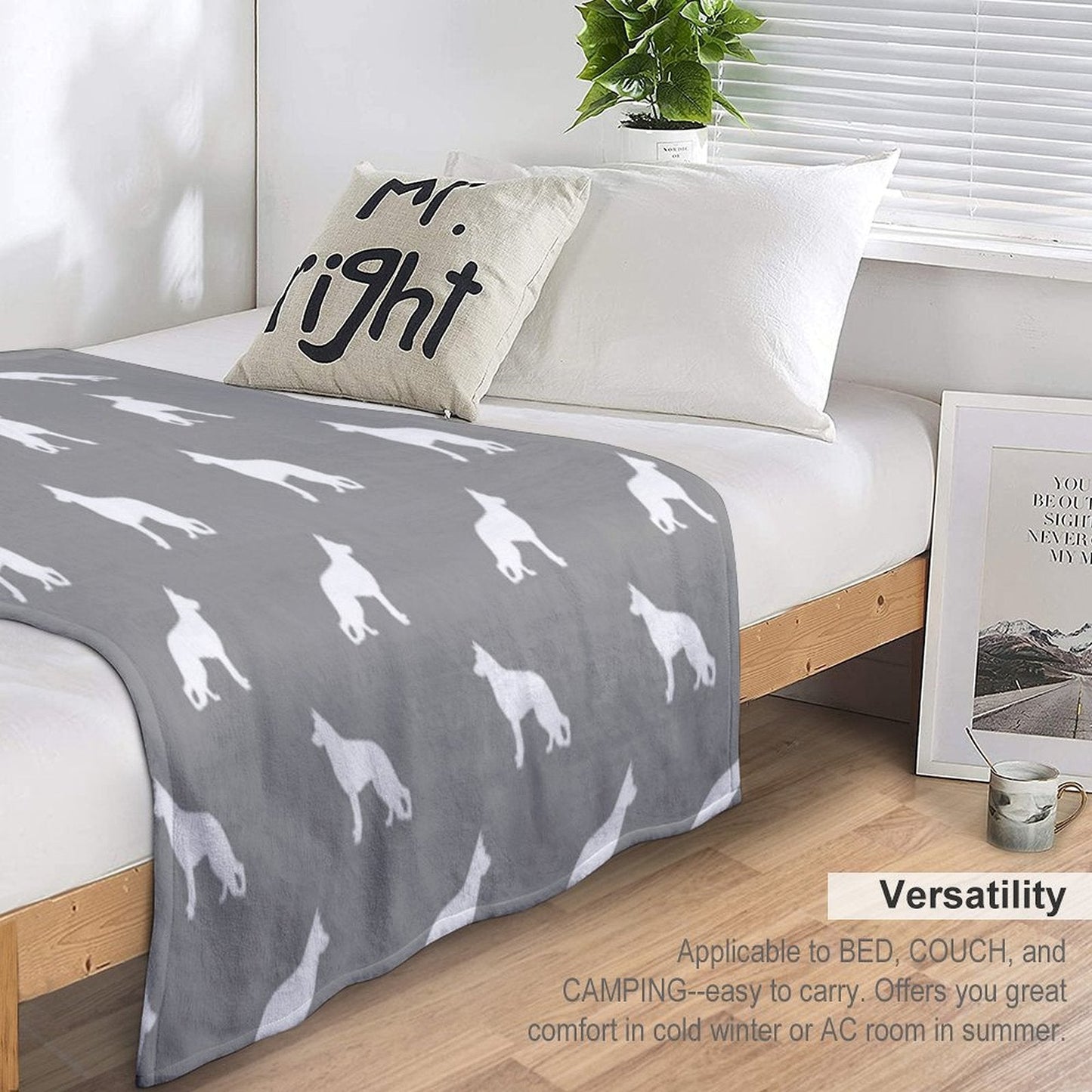 Dog Silhouette Versatility Throw Blanket