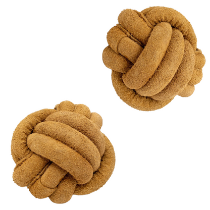Natural Leather Ball Dog Toy, 2 Pack