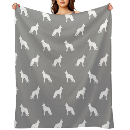 Dog Silhouette Versatility Throw Blanket