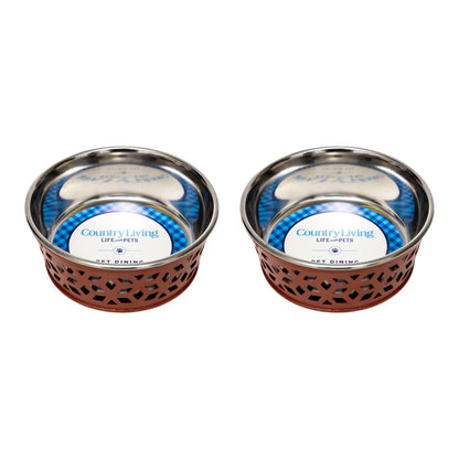 Set of 2 Stainless Steel Dog Bowls