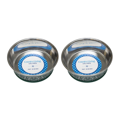 Set of 2 Stainless Steel Dog Bowls