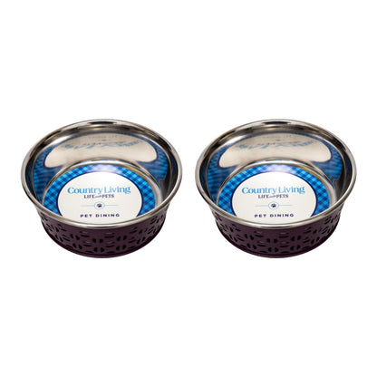 Set of 2 Stainless Steel Dog Bowls