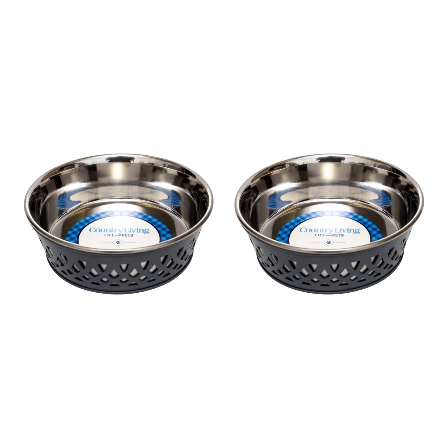 Set of 2 Stainless Steel Dog Bowls