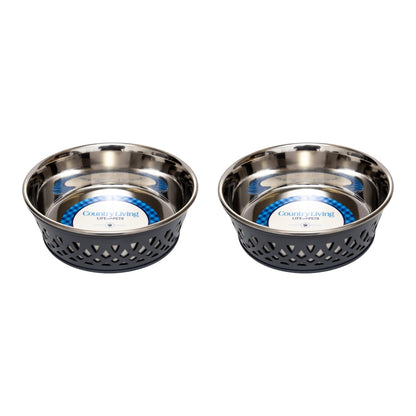 Set of 2 Stainless Steel Dog Bowls