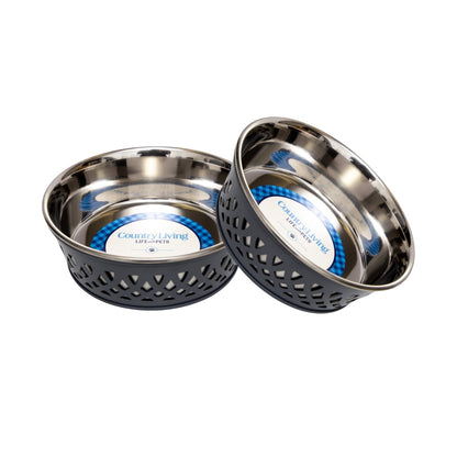 Set of 2 Stainless Steel Dog Bowls