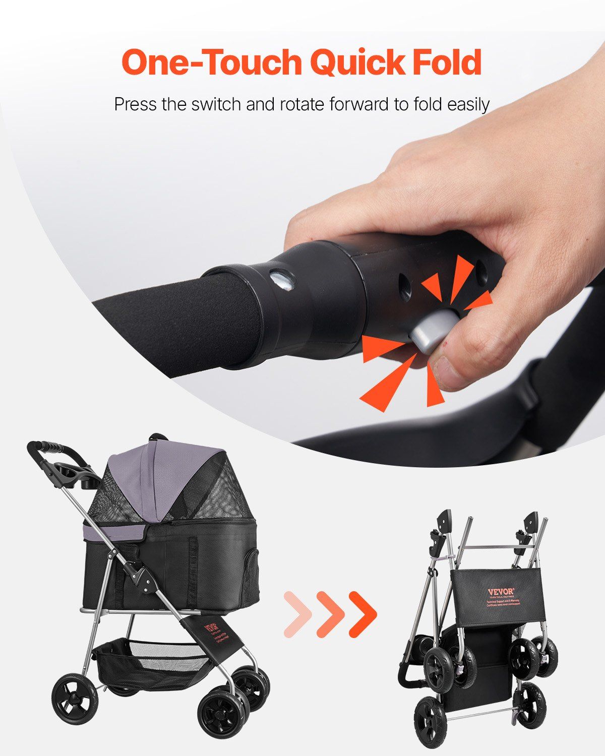 Pet Stroller, Portable Animal Carrier