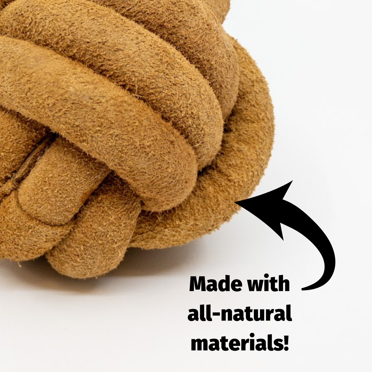 Natural Leather Ball Dog Toy, 2 Pack
