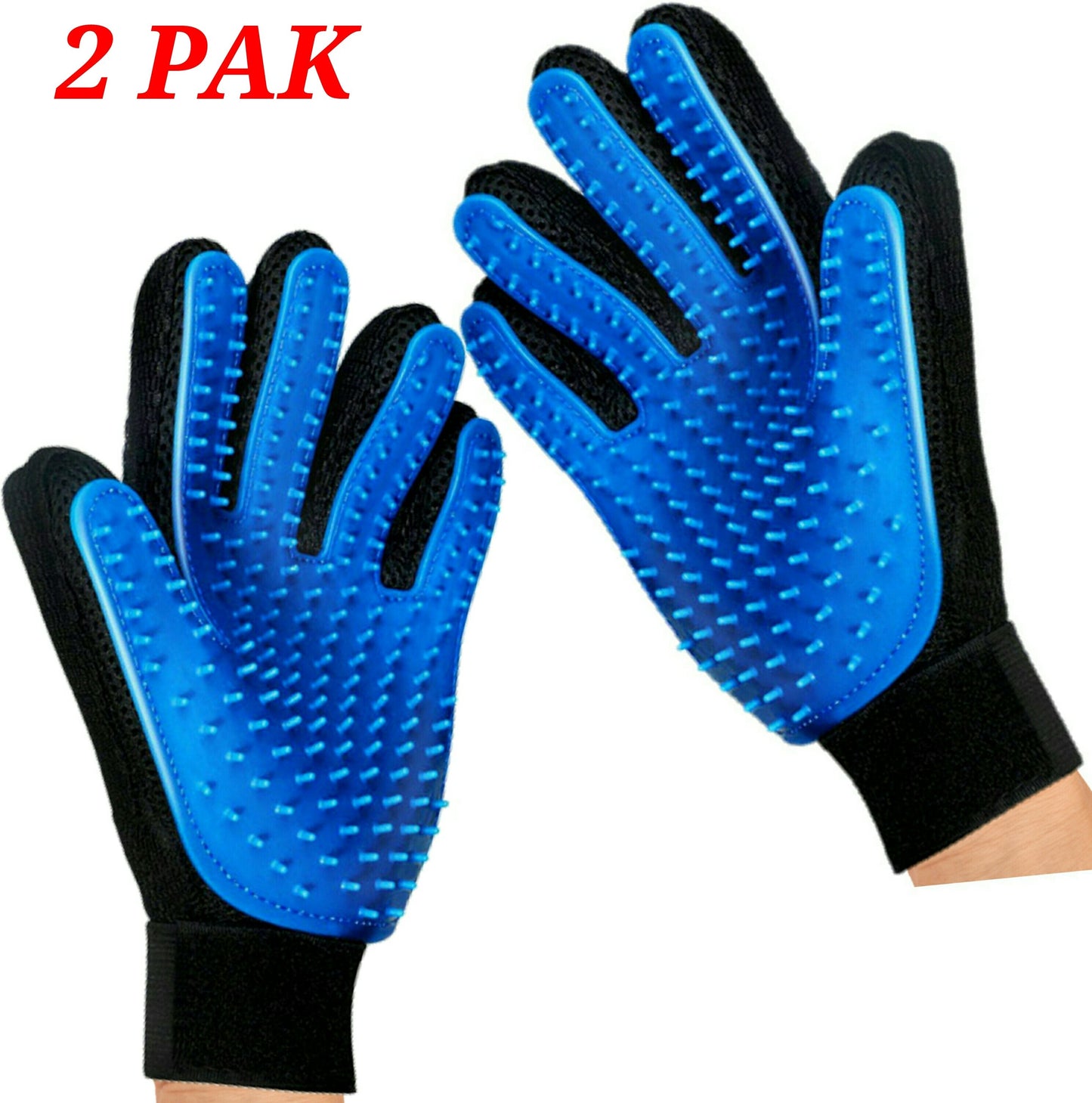 2 Pack Gloves with Silicone Pins for Pet Grooming